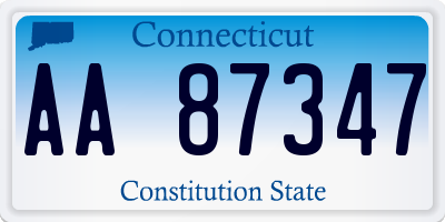 CT license plate AA87347