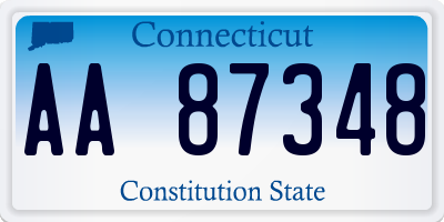 CT license plate AA87348