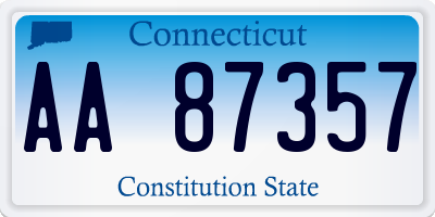CT license plate AA87357