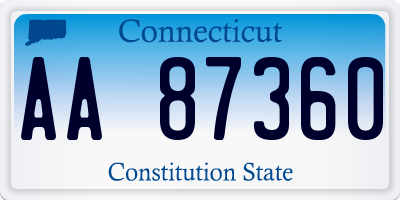 CT license plate AA87360