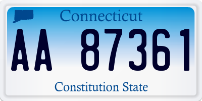 CT license plate AA87361