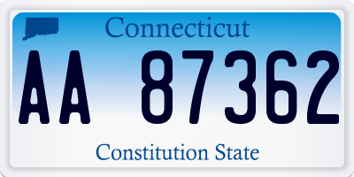 CT license plate AA87362