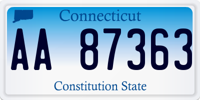 CT license plate AA87363