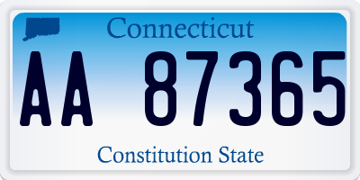 CT license plate AA87365