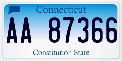 CT license plate AA87366