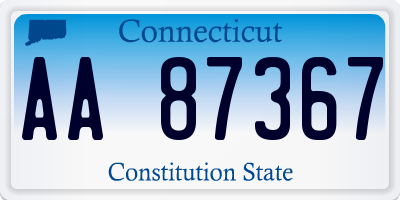 CT license plate AA87367