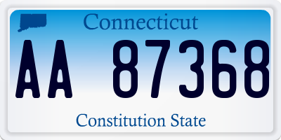 CT license plate AA87368
