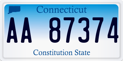 CT license plate AA87374