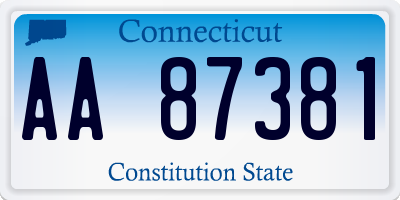 CT license plate AA87381