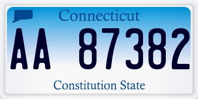 CT license plate AA87382