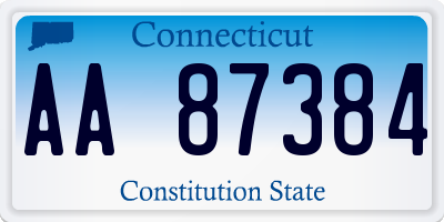 CT license plate AA87384