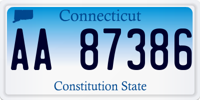 CT license plate AA87386