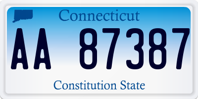 CT license plate AA87387