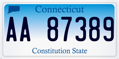 CT license plate AA87389