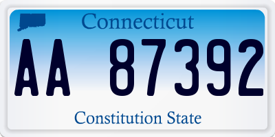 CT license plate AA87392