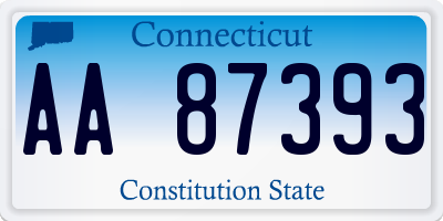 CT license plate AA87393