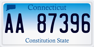CT license plate AA87396