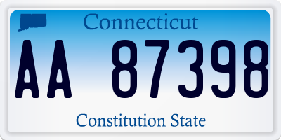 CT license plate AA87398