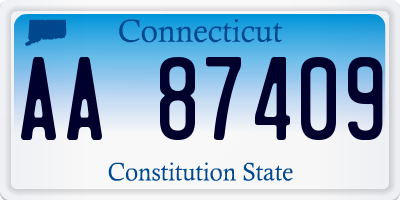 CT license plate AA87409