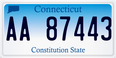 CT license plate AA87443