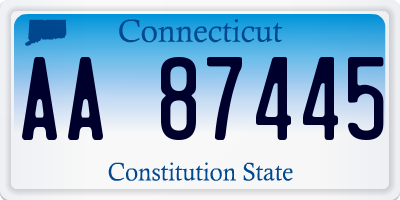 CT license plate AA87445