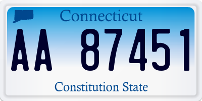 CT license plate AA87451