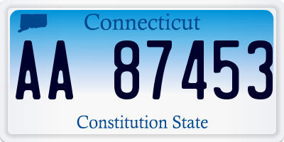 CT license plate AA87453
