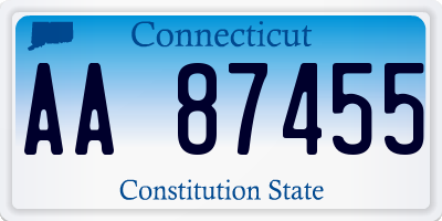 CT license plate AA87455