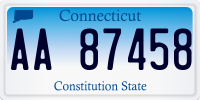 CT license plate AA87458