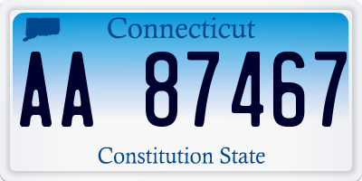 CT license plate AA87467