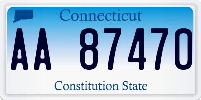 CT license plate AA87470