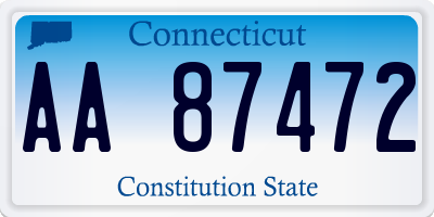 CT license plate AA87472