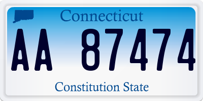 CT license plate AA87474