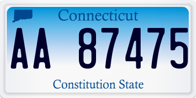 CT license plate AA87475