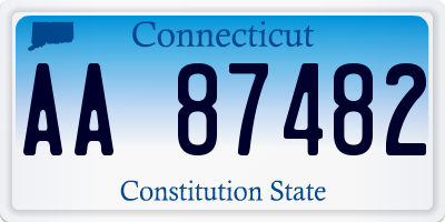 CT license plate AA87482