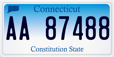 CT license plate AA87488