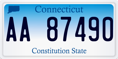 CT license plate AA87490