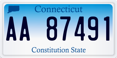 CT license plate AA87491