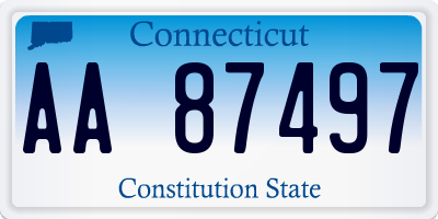 CT license plate AA87497