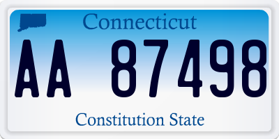 CT license plate AA87498