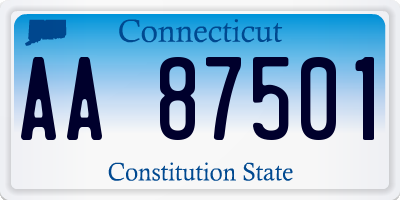 CT license plate AA87501