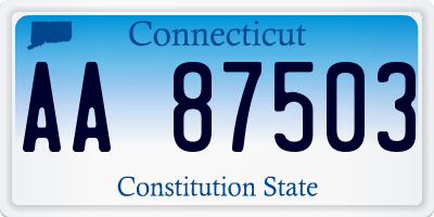 CT license plate AA87503
