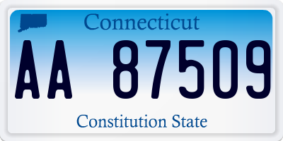 CT license plate AA87509