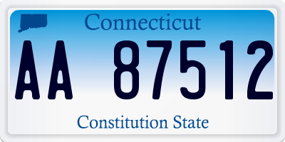 CT license plate AA87512