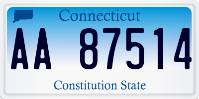 CT license plate AA87514