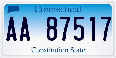 CT license plate AA87517