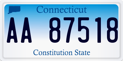 CT license plate AA87518