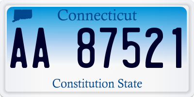 CT license plate AA87521