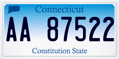 CT license plate AA87522