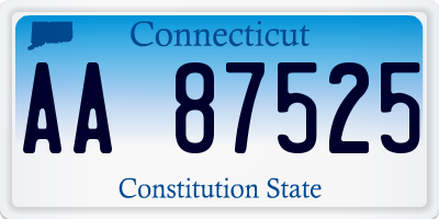 CT license plate AA87525